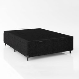 Cama Box Baú Casal - 44x138x188cm - Suede Preto - 2