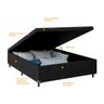 Cama Box Baú Casal - 44x138x188cm - Suede Preto - 5