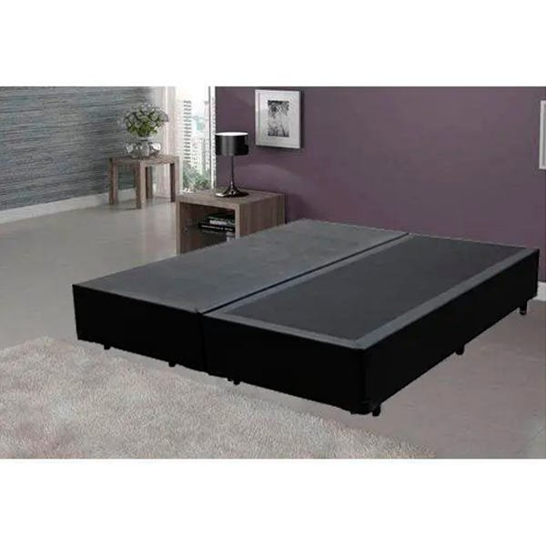 Cama Box Casal Bipartido - Couro Preto - 3