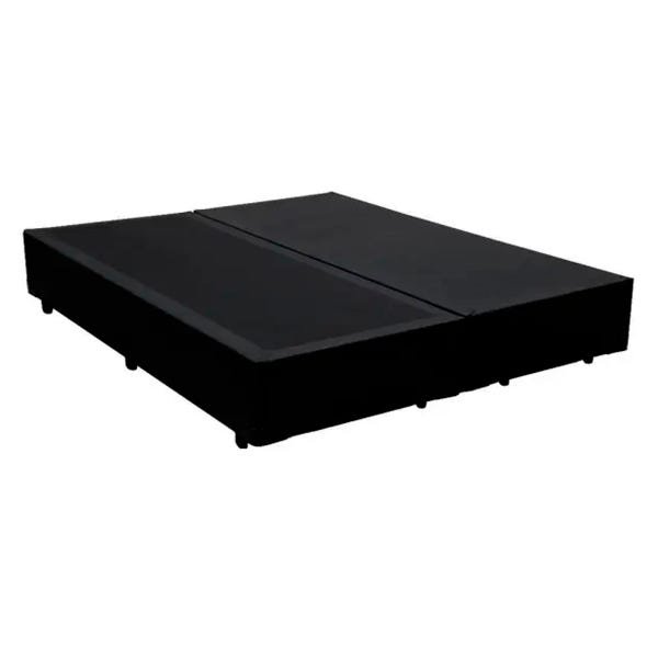 Cama Box Casal Bipartido - Couro Preto - 1