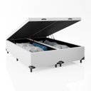 Ver imagem 4 de Cama Box Baú Queen Bipartido - 44x158x198cm - Couro Branco