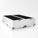 Ver imagem 3 de Cama Box Baú Queen Bipartido - 44x158x198cm - Couro Branco