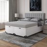 Cama Box Baú Queen Bipartido - 44x158x198cm - Couro Branco - 1