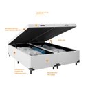 Ver imagem 6 de Cama Box Baú Queen Bipartido - 44x158x198cm - Couro Branco