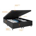 Ver imagem 5 de Cama Box Baú Queen Bipartido - 44x158x198cm - Couro Preto