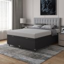 Ver imagem 6 de Cama Box Baú Queen Bipartido - 44x158x198cm - Couro Preto