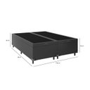 Ver imagem 4 de Cama Box Baú Queen Bipartido - 44x158x198cm - Couro Preto