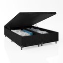 Ver imagem 3 de Cama Box Baú Queen Bipartido - 44x158x198cm - Suede Preto