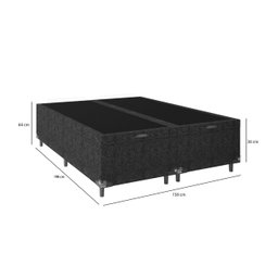 Cama Box Baú Queen Bipartido - 44x158x198cm - Suede Preto - 4