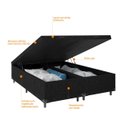 Ver imagem 5 de Cama Box Baú Queen Bipartido - 44x158x198cm - Suede Preto