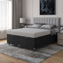 Cama Box Baú Queen Bipartido - 44x158x198cm - Suede Preto - 6