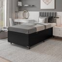 Ver imagem 6 de Cama Box Baú Solteiro - 44x88x188cm - Couro Preto