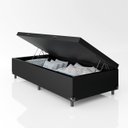 Ver imagem 3 de Cama Box Baú Solteiro - 44x88x188cm - Couro Preto