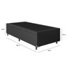 Cama Box Baú Solteiro - 44x88x188cm - Couro Preto - 4
