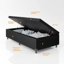 Ver imagem 5 de Cama Box Baú Solteiro - 44x88x188cm - Couro Preto