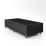 Cama Box Baú Solteiro - 44x88x188cm - Couro Preto - 2