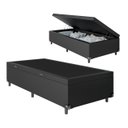 Ver imagem 1 de Cama Box Baú Solteiro - 44x88x188cm - Couro Preto
