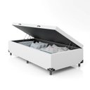 Ver imagem 3 de Cama Box Baú Solteiro - 44x88x188cm - Couro Branco