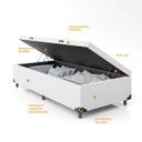 Ver imagem 5 de Cama Box Baú Solteiro - 44x88x188cm - Couro Branco