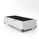 Ver imagem 2 de Cama Box Baú Solteiro - 44x88x188cm - Couro Branco