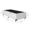 Cama Box Baú Solteiro - 44x88x188cm - Couro Branco - 4