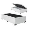 Cama Box Baú Solteiro - 44x88x188cm - Couro Branco - 1