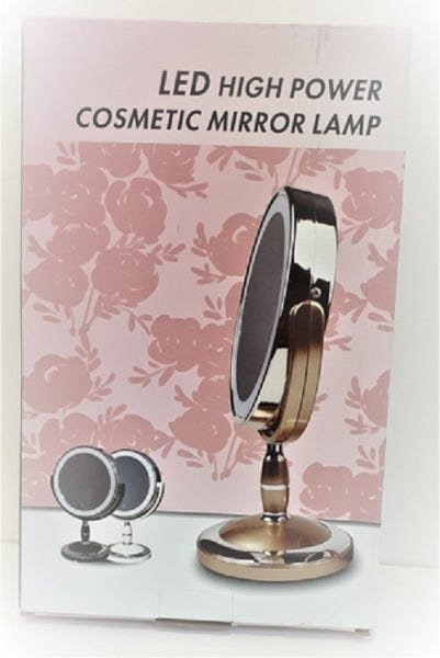 Espelho 5x C Led Aumento Mesa Lente Maquiagem Barbear Luz:Dourado Rose - 6