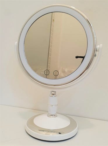 Espelho 5x C Led Aumento Mesa Lente Maquiagem Barbear Luz:Dourado Rose - 1