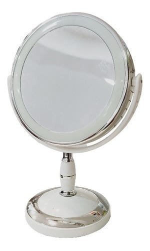 Espelho 5x C Led Aumento Mesa Lente Maquiagem Barbear Luz:Dourado Rose - 4