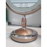 Espelho 5x C Led Aumento Mesa Lente Maquiagem Barbear Luz:Dourado Rose - 7