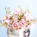 Ver imagem 4 de Arranjo de Flor Artificial Rosas Rosa no Vaso de Vidro Rose Gold