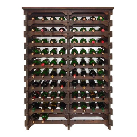 Adega Vinho Madeira 96 Garrafas Tipo Mesa Cor Imbuia C08 Cevey Adegas e Artesanatos