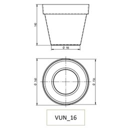 Vaso Plástico Unique 16 (16x14cm) Cor Terracota Japi - 4