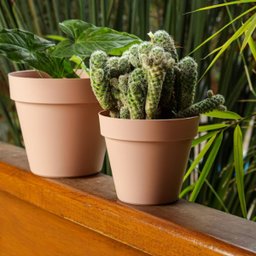 Vaso Plástico Unique 16 (16x14cm) Cor Terracota Japi - 3