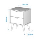 Ver imagem 4 de Mesa de Cabeceira Madri 2 Gavetas Off White com Canela