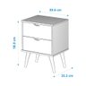 Mesa de Cabeceira Madri 2 Gavetas Off White com Canela - 4