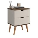 Ver imagem 3 de Mesa de Cabeceira Madri 2 Gavetas Off White com Canela