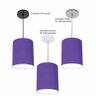 Luminária Pendente Vivare Free Lux Md-4103 Cúpula em Tecido Roxo da Canopla Canopla Branca e Fio - 4