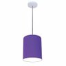 Luminária Pendente Vivare Free Lux Md-4103 Cúpula em Tecido Roxo da Canopla Canopla Branca e Fio - 1
