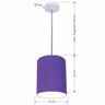 Luminária Pendente Vivare Free Lux Md-4103 Cúpula em Tecido Roxo da Canopla Canopla Branca e Fio - 2