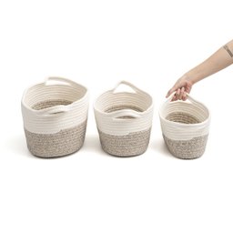 Kit Cestos duo cordas com alças 3pcs - Oikos - 3