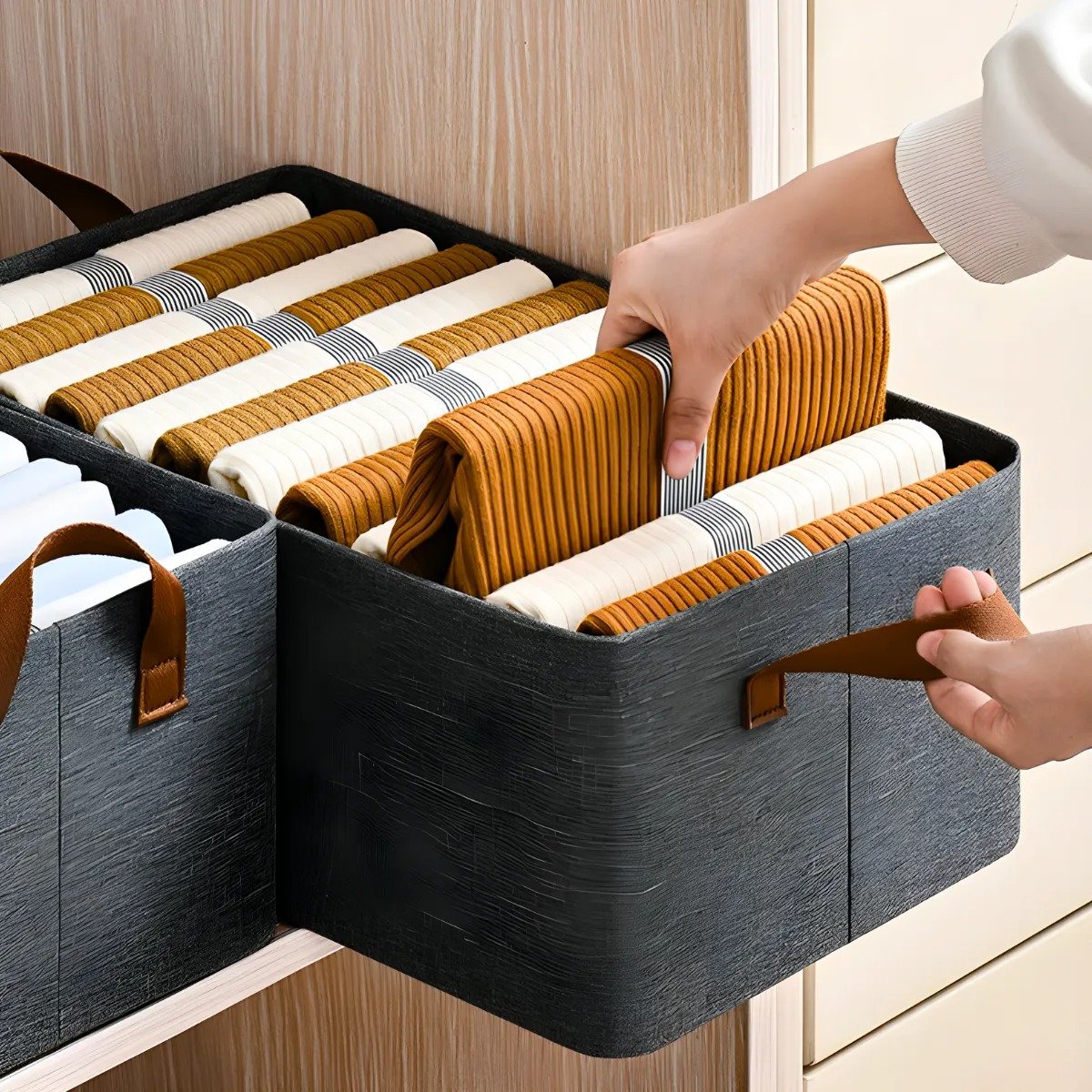 Cesto Caixa Organizadora Dobrável para Guarda-roupa Armários - 2