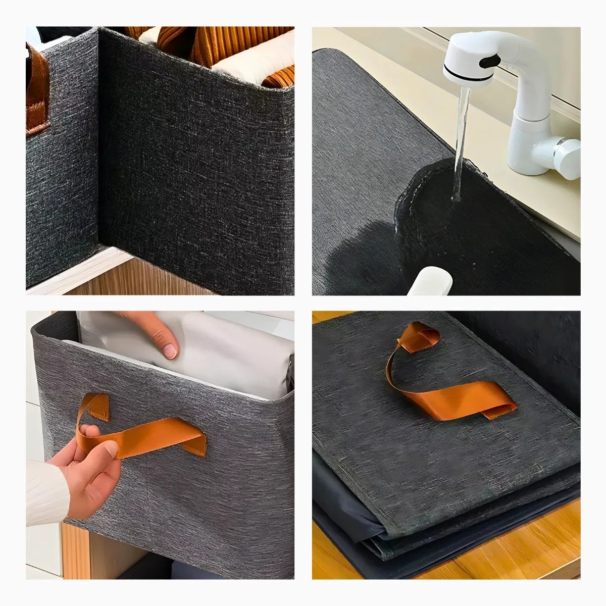 Cesto Caixa Organizadora Dobrável para Guarda-roupa Armários - 8