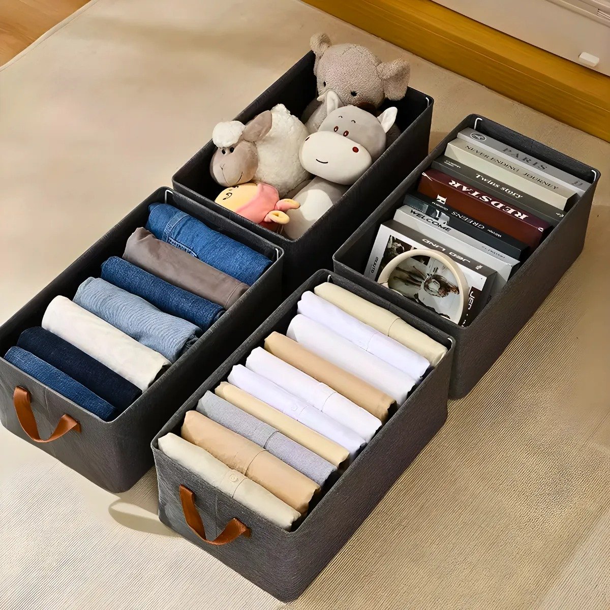 Cesto Caixa Organizadora Dobrável para Guarda-roupa Armários - 6