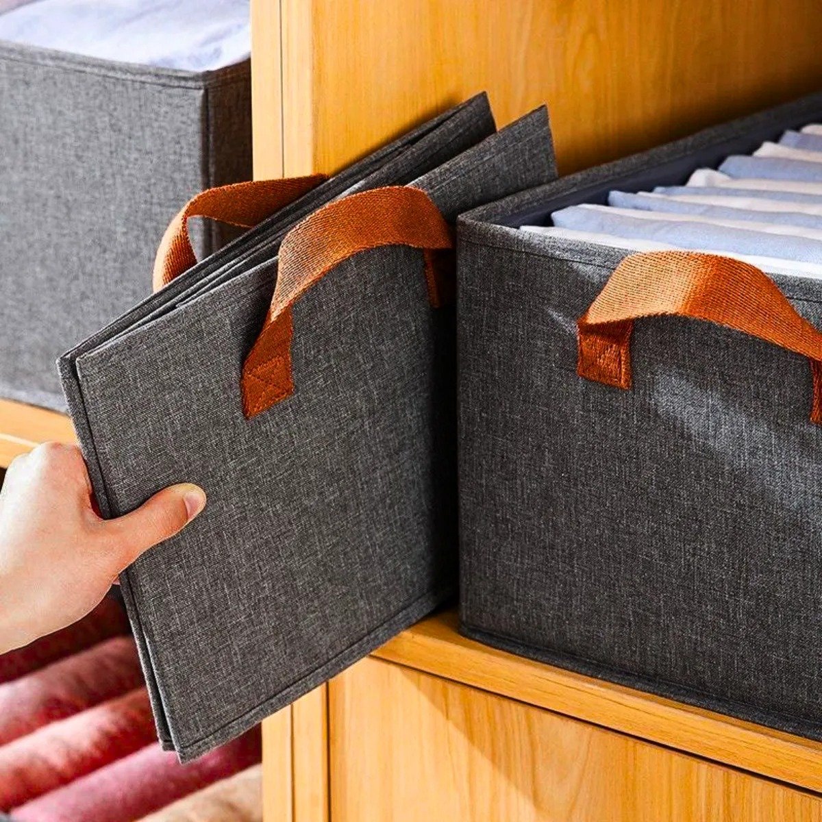 Cesto Caixa Organizadora Dobrável para Guarda-roupa Armários - 7