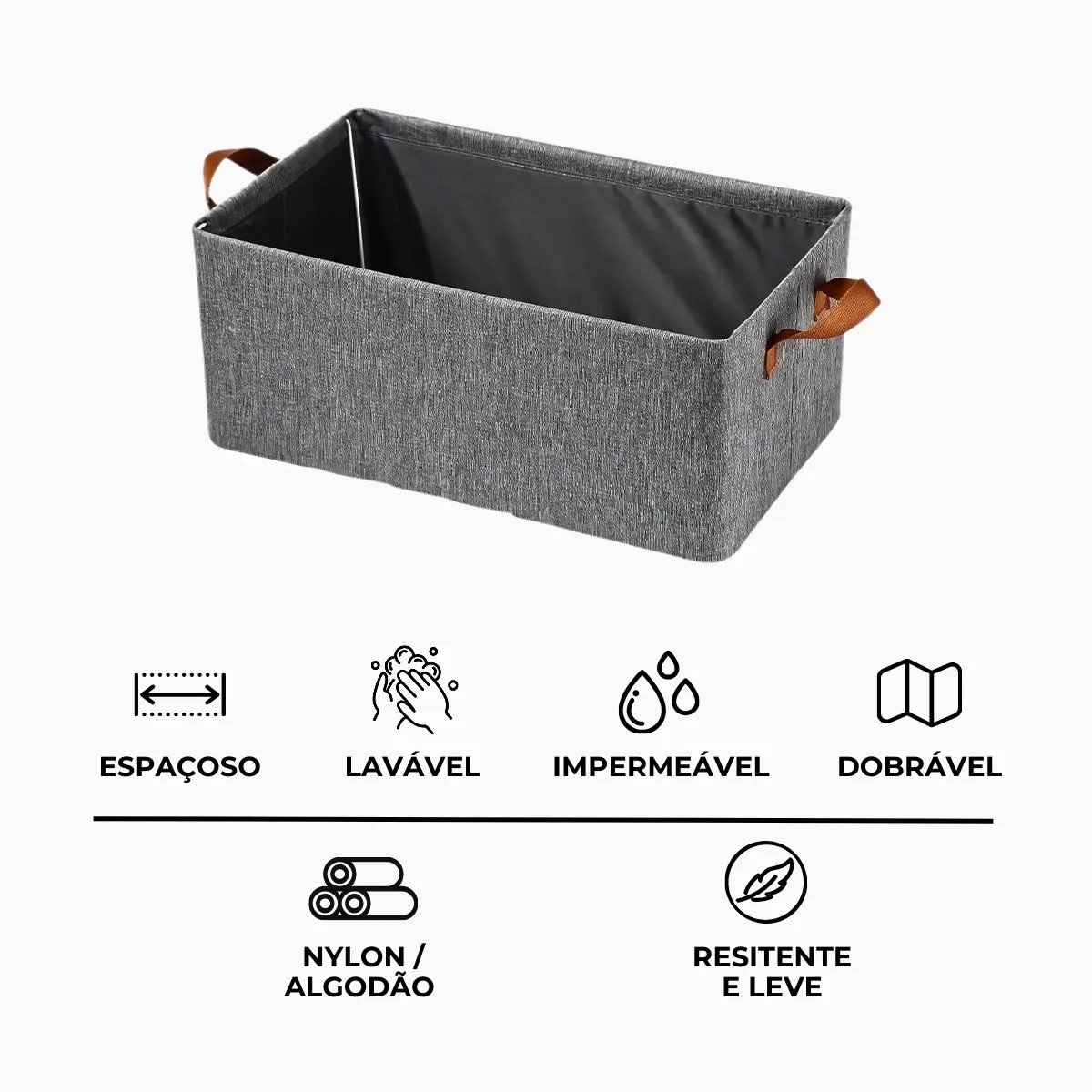 Cesto Caixa Organizadora Dobrável para Guarda-roupa Armários - 10