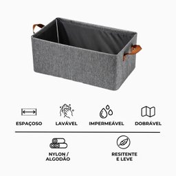 Cesto Caixa Organizadora Dobrável para Guarda-roupa Armários - 10