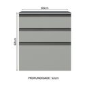 Ver imagem 3 de Balcão de Cozinha 60cm 3 Gavetas Suspenso Nice Madesa