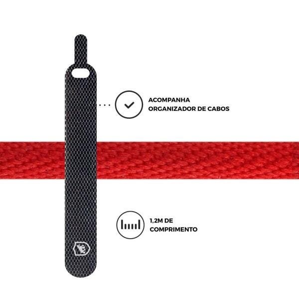 Cabo Tech Proof Vermelho Micro USB V8 (1,2m) - Gorila Shield - 2
