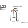 Banqueta Industrial Linx Média com Assento Estofado:linho Off White - 6